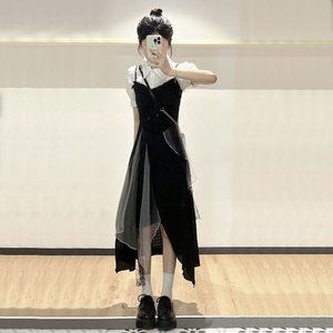 Design sense niche chic consling dress children summer small Hong Kong flavor re